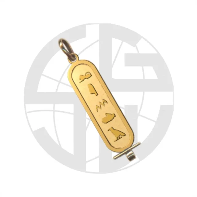 Gold Plated handmade One-Sided Cartouche in Hieroglyph, Arabic or English Size-3