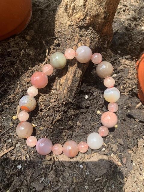 Natural Yanyuan agate(Rare Mineral)&strawberry Crystal Combined Beads bracelet