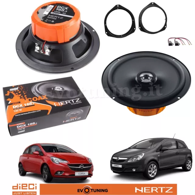 Kit 2 Casse Altoparlanti Hertz Dcx 165.3 120W Anteriori per Opel Corsa D