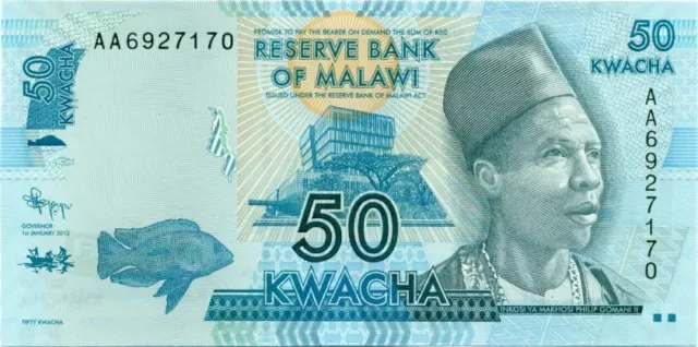 Malawi 50  kwacha  2012    pick 58a FDS UNC     rif  6241