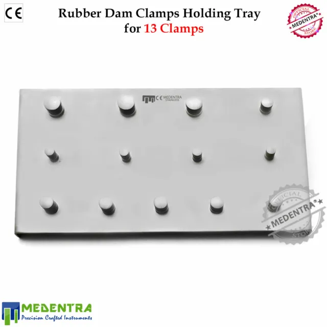 Medentra® Endodontic Dental Rubber Dam Clamps Holding Tray For 13Pcs Clamps New