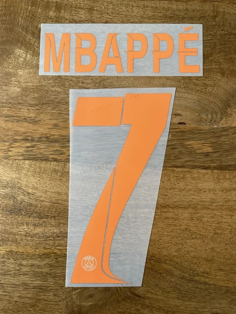 NAME SET FLOCAGE Officiel Mbappe Psg Third (Maillot Noir) Ldc 2023/2024 EUR 22,00 - FR