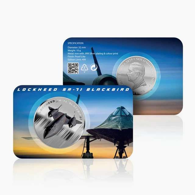 2025 LOCKHEED SR-71 Blackbird Plane 60th Anniversary Silver Coin ...
