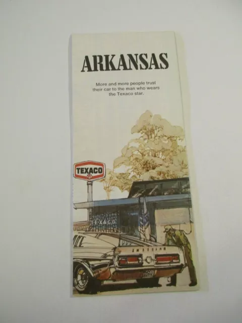 Vintage 1974 Texaco Arkansas Gas Station State Highway Travel Road Map~Box M