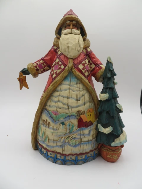 Jim Shore - Dashing Through the Snow Santa Snow Scene 11” Figurine 2003 - 112237