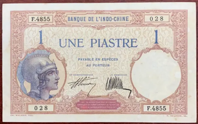 [475857]   French Indochina  1 piastres 1921 AUNC