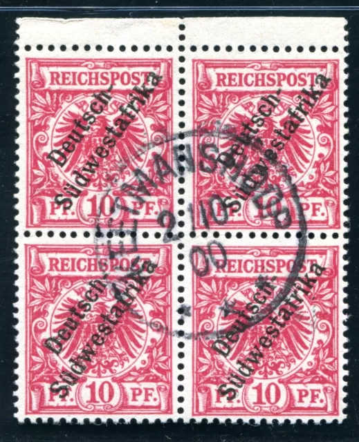 DEUTSCHE KOLONIEN DSWA 1898 7b gestempelt 4BLOCK TADELLOS ATTEST BPP 1000€(H5125