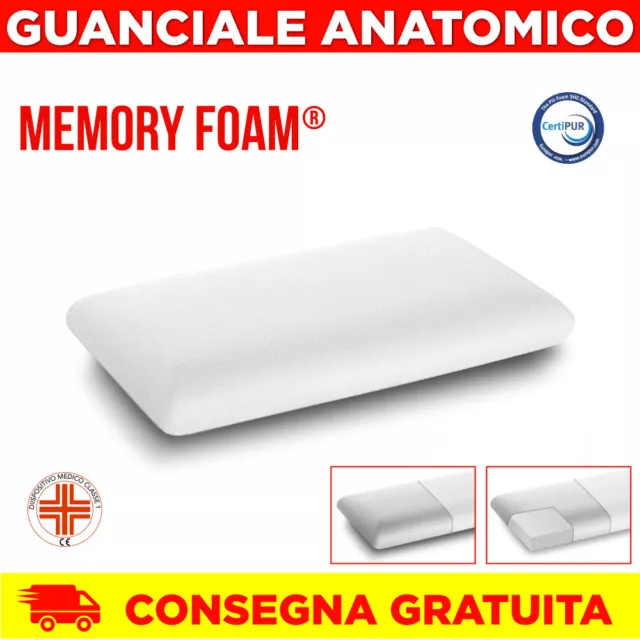 2x Coppia Cuscini traspirante Guanciale Memory Foam Saponetta Antirussamento