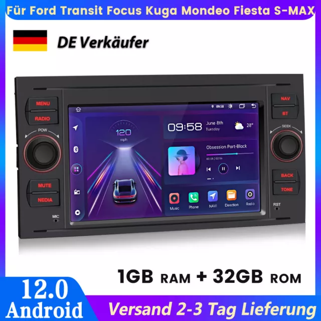 7" Autoradio Für Ford Focus Mondeo C/S-MAX Galaxy Transit Android GPS NAVI DAB+