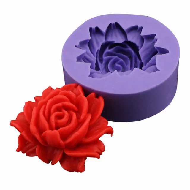 Stampo fondente 3D fiore rosa silicone decorazione torta. Stampo cioccolato S5R9 VENDI P1G4