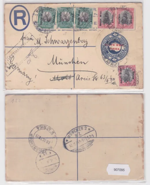 907095 Brief Einschreiben SWA Südwestafrika Keetmannshoop nach München 1926