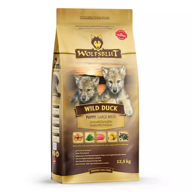 Wolfsblut Large Breed Puppy Wild Duck - Ente und Kartoffel Trockenfutter 12,5 kg