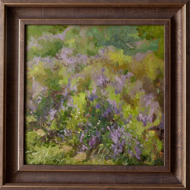 Peinture à l'huile originale encadrée, impressionniste plein air paysage...