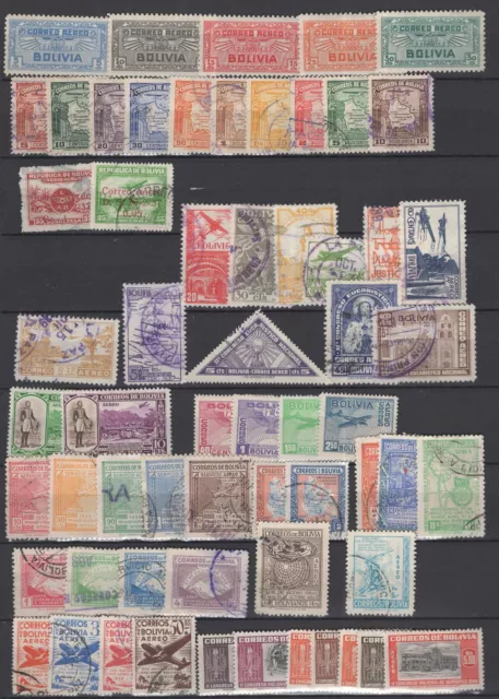Colección clásica de correo aéreo de Bolivia, usada, MH