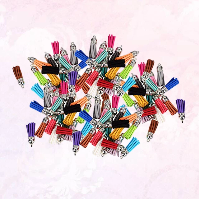 100 Pcs Décoration De Téléphone Gland Artisanal Pompon À Coudre Porte-clés