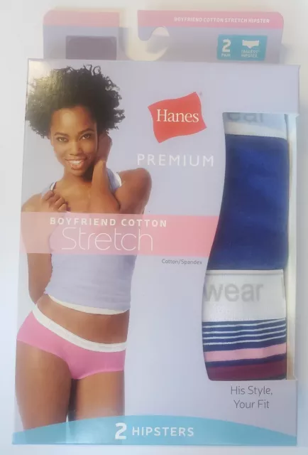 Hanes Women's Premium Boyfriend Ring Spun Cotton Stretch Mid-Thigh Briefs  4-Pack 