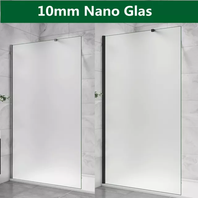 WALK IN Duschwand Milchglas 10mm NANO ESG Glas Duschabtrennung DuschkabineDusche