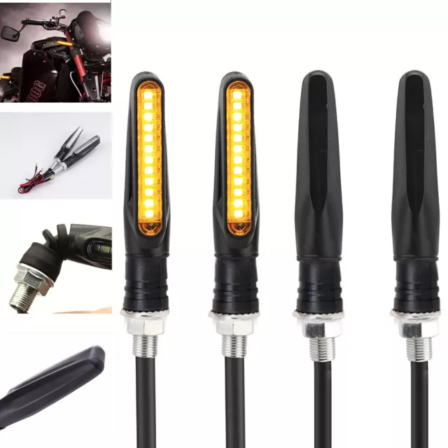 4x 12 LED Motorcycle Indicators Motorbike Turn Signal Light 12V Amber Universal