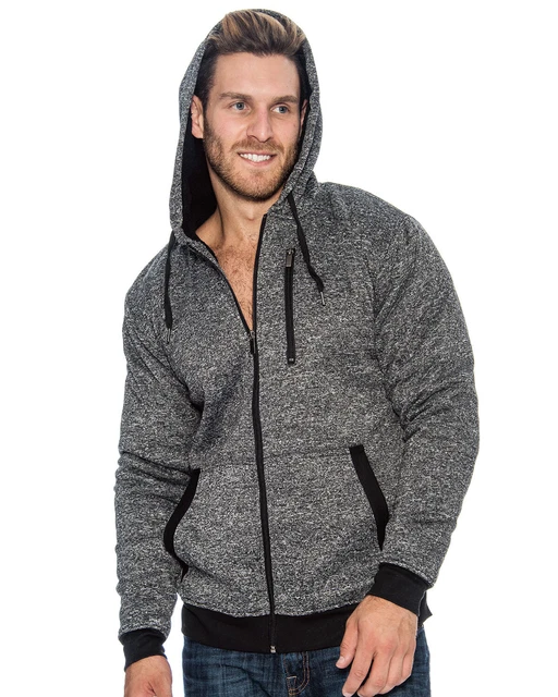 9 Crowns Essentials Men's Full Zip Sherpa-Lined Hoodie Jacket Sweatshirt NEW