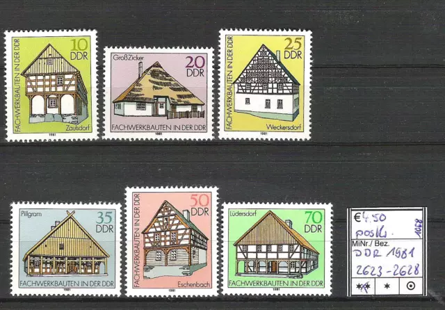 DDR 1981 Fachwerkbauten (II) MiNr. 2623 - 2628 postfrisch