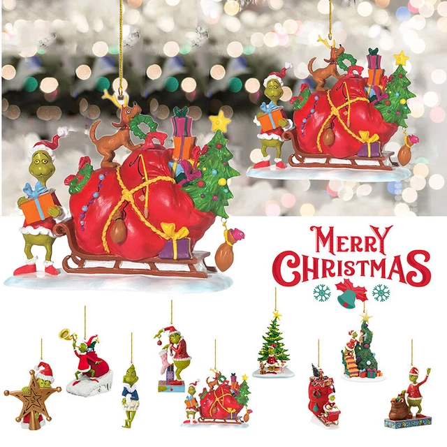 Christmas Grinch Tree Hanging Decoration Ornaments Acrylic Pendant Gift .q