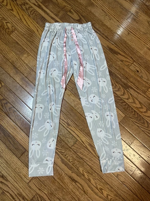 Girls Justice Gray Bunny Fleece Sleep Pants 14-16