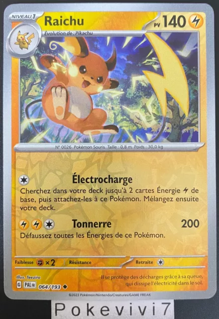 Carte Pokemon RAICHU 064/193 REVERSE EV2 Ecarlate et Violet PAL FR NEUF