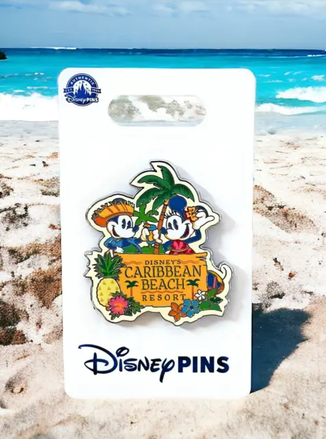 Disney Parks Caribbean Beach Resort Tropical Mickey & Minnie Trading Pin - NEW