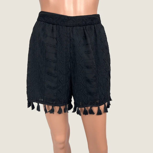 French Connection Embroidered Shorts With Tassels 10