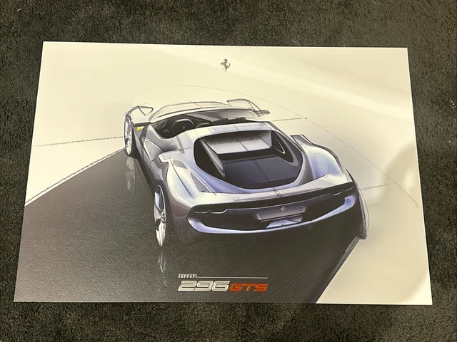 FERRARI 296 GTS Lithographic Drawing/Sketch Sales Brochure, Fully ...