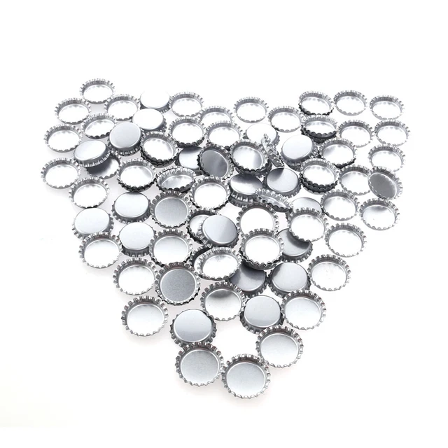 100 Pcs Tappi Di Bottiglia D'argento Piatti Latta Fai Te