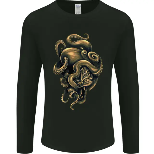 Octiger Octopus Kraken Cthulhu Tiger Mens Long Sleeve T-Shirt