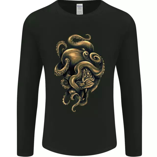Octiger Octopus Kraken Cthulhu Tiger Mens Long Sleeve T-Shirt