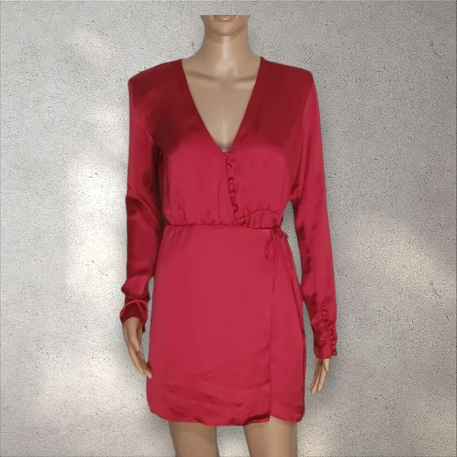 ZARA RED SATIN Mini Dress 14.01 - PicClick UK