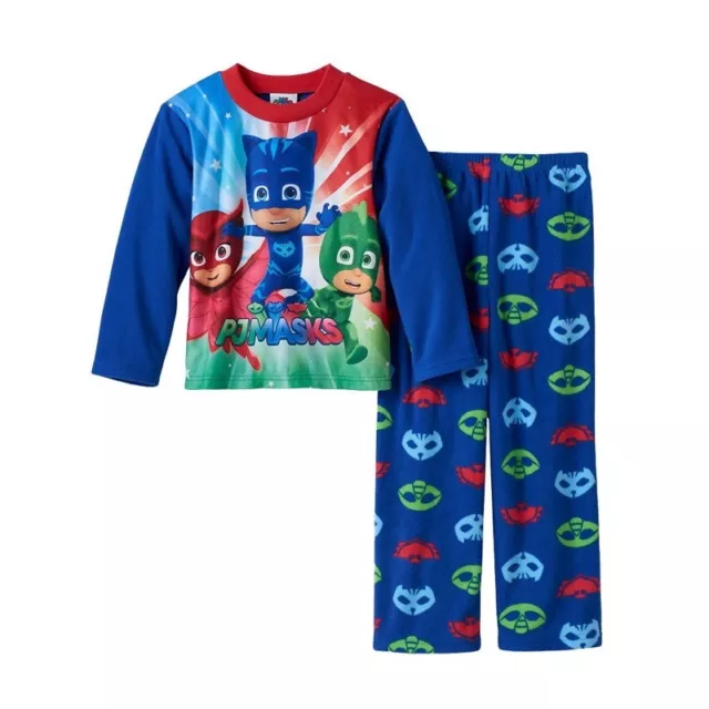 PJ Masks Little Toddler Boys Catboy, Owlette, and Gekko Fleece Pajama Set