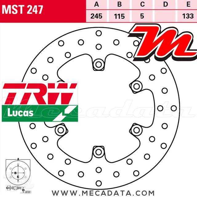 Disque De Frein Arrière TRW Lucas MST 440 EC - Pour Husqvarna WR 125 2012, Neuf Sous Emballage, Garantie 2 Ans