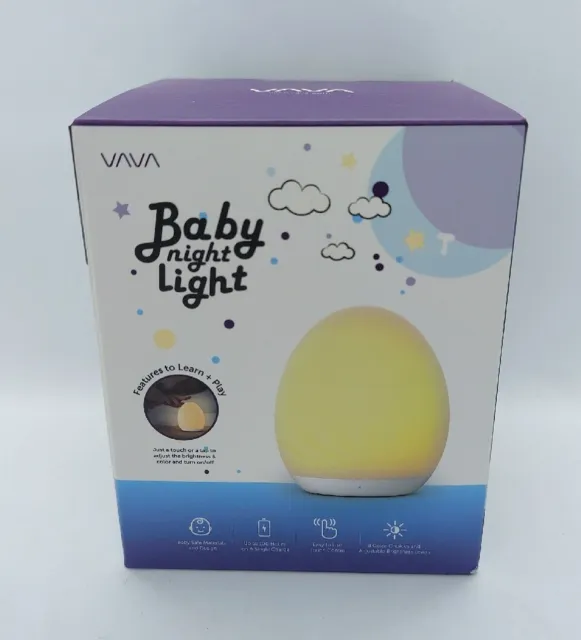 VAVA Baby Companion MultiColor Night Light touch + tap learn + play rechargeable