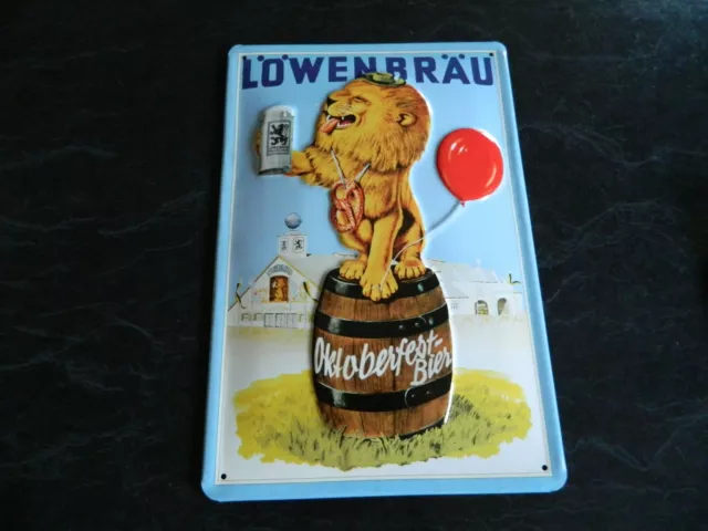 LOWENBRAU OKTOBERFEST-BIER BEER LION  METAL ADVERTISING PUB SIGN POSTER Embalit