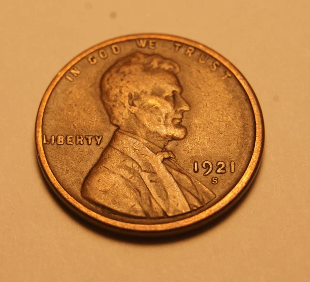 1921 S Lincoln Cent FINE 4
