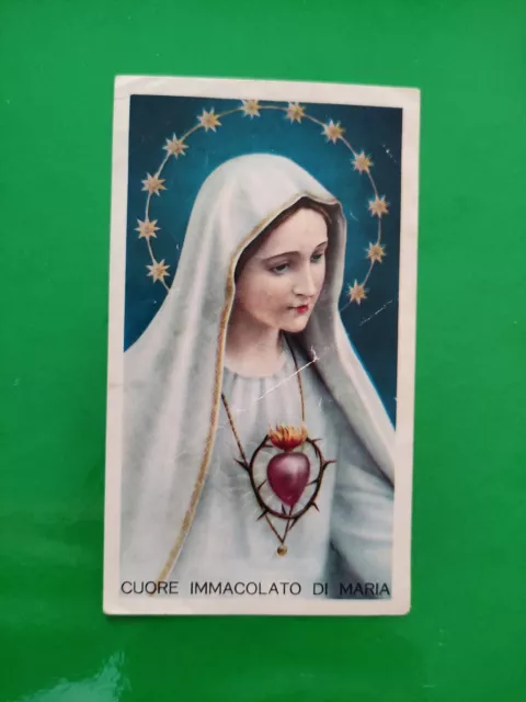 Cuore Immacolato di Maria con Preghiera Santino Holy Card