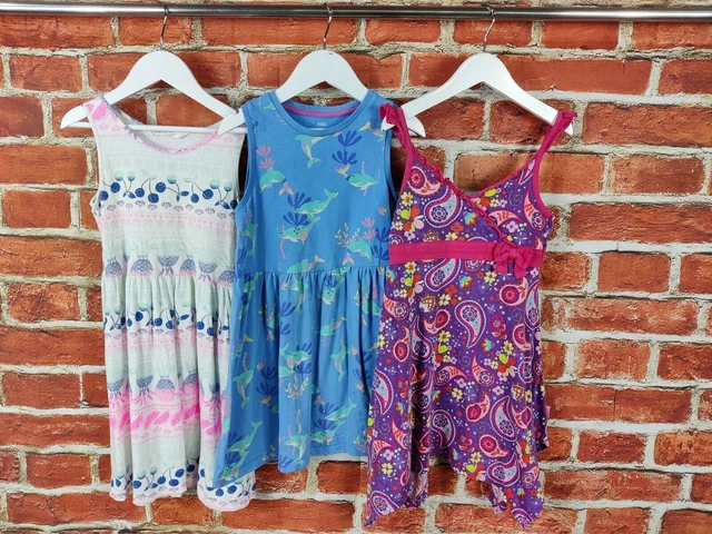 GIRLS BUNDLE AGE 6-7 YEARS H&M M&S etc SUMMER DRESS SET DOLPHIN PAISLEY 122CM