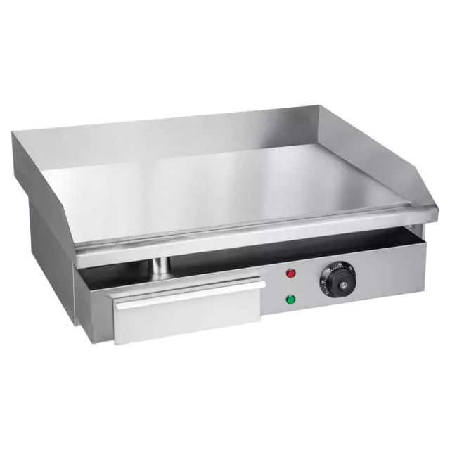Commercial Electric Griddle & Flat Top Grill Hot Plate 55cm 3kW BBQ Stainless 2