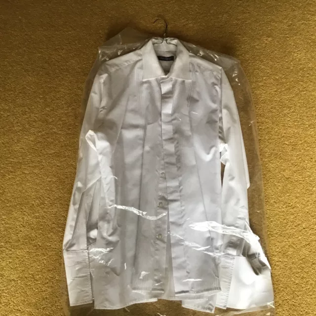 Mens Ex Hire White Standard  Collar Dress Shirt . Size 16 1/2/ 42 collar.
