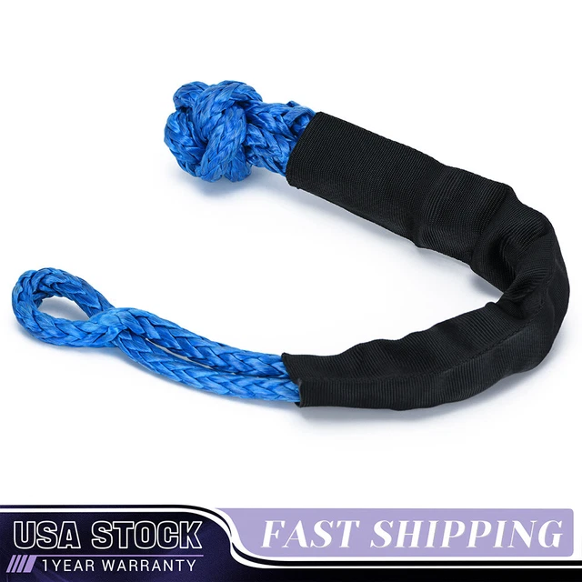 Synthetic Soft Shackle Road Towing Recovery Rope Strap 1/2'' x22'' 55000LBS Blue