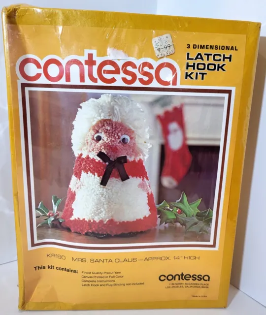 Kit de gancho con pestillo vintage CONTESSA Mrs. Santa Claus manualidades navideñas