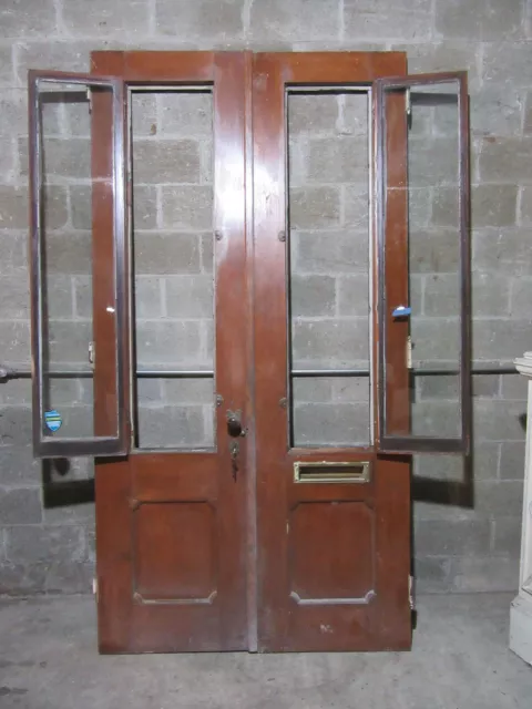 ~ Antique Double Entrance French Doors Doors In Doors ~ 54 X 102.75 ~ Salvage