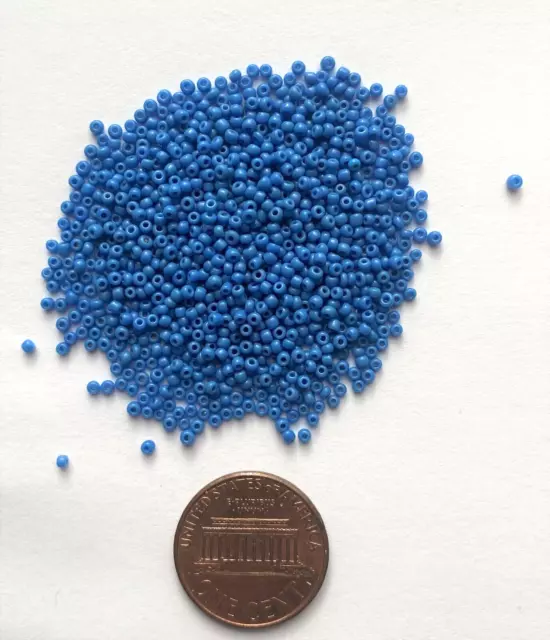 Antique Micro Seed Beads-Medium Opaque Turquoise Blue- 3.9 gram bags-13/0-14/0