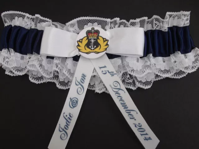 Personalised ROYAL NAVY Wedding Garter