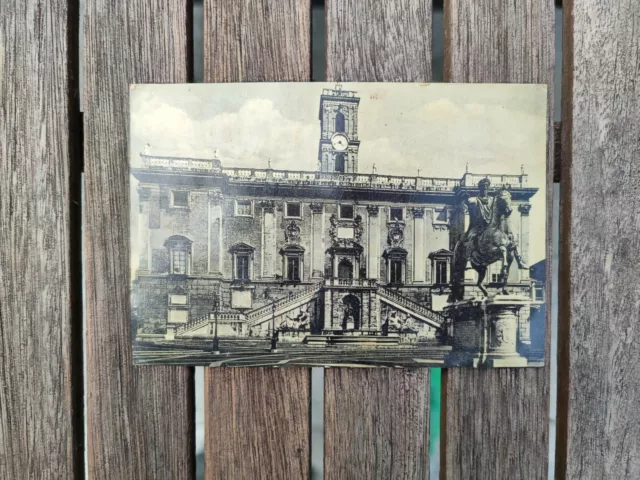 Alte Postkarte Rom Roma ROMA - CAMPIDOGLIO 1950 mit Briefmarke Vatikan AK