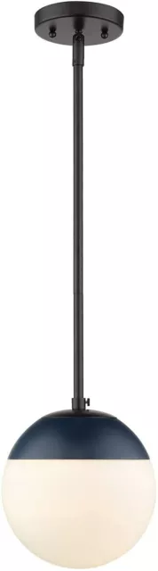 Black Dixon Mini Drop Pendant Light Damp Black Golden Lighting 3218-S BLK-MNVY